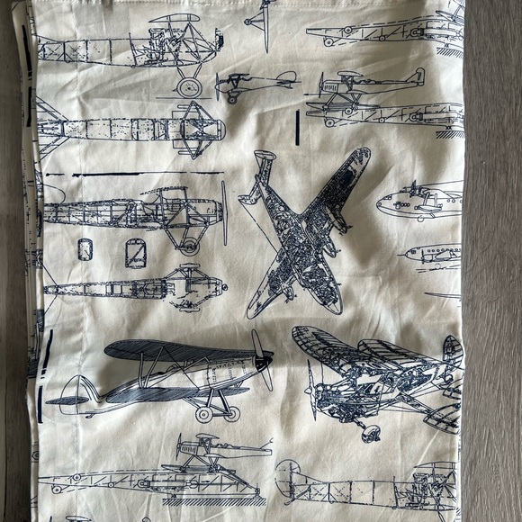 Restoration Hardware Baby & Child Vintage Airplane Blueprint Bedding - Picture 2 of 6
